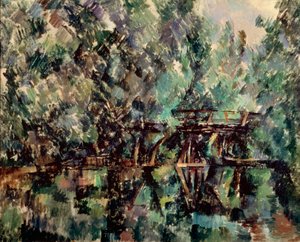 Uma ponte sobre uma lagoa, c1898. de Paul Cézanne