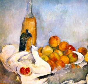 Garrafas e maçãs, c1870-1906 de Paul Cézanne