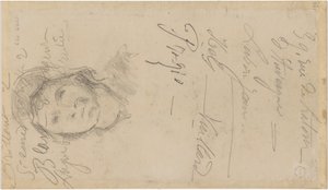 Cézanne - FWN 3005-52b, Depois de Louis Le Nain, Mulher com touca, 1884-87 de Paul Cézanne