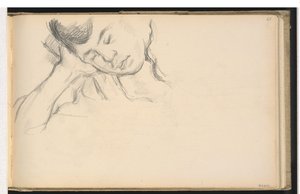 Figura descansando a cabeça na mão de Paul Cézanne