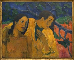 Vôo (idílio taitiano). Pintura de Paul Gauguin (1848-1903), Oil On Canvas de Paul Cézanne