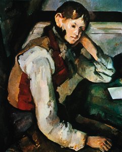 O Garcon em Gilet Rouge, 1888-1890 de Paul Cézanne