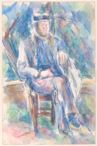 Homem com um chapéu de palha de Paul Cézanne