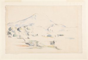 Montagne Saint-Victoire, c.1885-87 (grafite e aguarela sobre papel assentado) de Paul Cézanne
