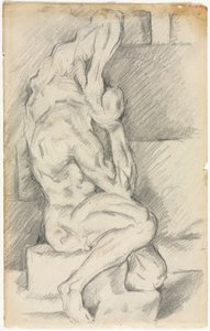 Esboço da Escultura Anatômica recto Esboço da Madame Cézanne verso, 188184. de Paul Cézanne