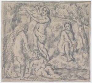 Estudo de quatro mulheres tomando banho de Paul Cézanne