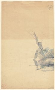 Estudo de uma Rocha [verso] de Paul Cézanne
