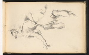 Estudo da Figura Alegórica França em A Troca das Duas Princesas de Rubens, 1882-1885. de Paul Cézanne