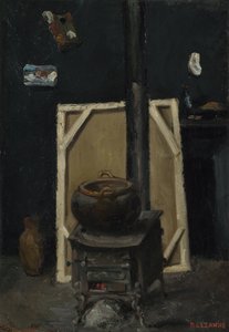 O fogão no estúdio, ca 1865 de Paul Cézanne
