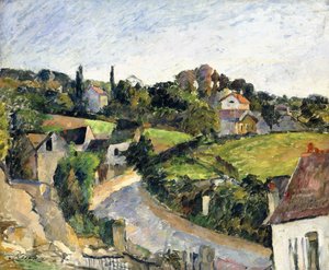 A estrada sinuosa, c.1877 de Paul Cézanne