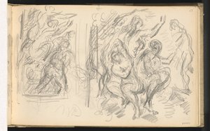 Dois estudos para "O Julgamento de Paris" ou "O Pastor Amoroso" de Paul Cézanne