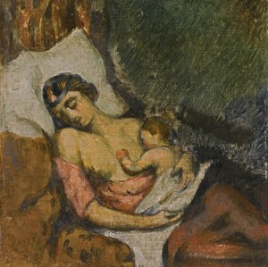 Mulher amamentando seu filho, ca 1872 de Paul Cézanne