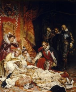 A morte da rainha Elizabeth I da Inglaterra. 1828