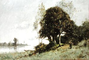 Isle on the Loire (óleo sobre tela) de Paul Desire Trouillebert