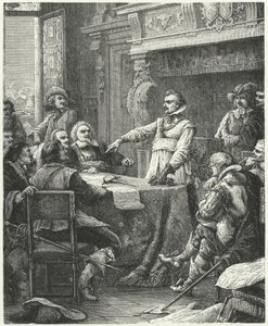 Jean Guiton entre os defensores de La Rochelle