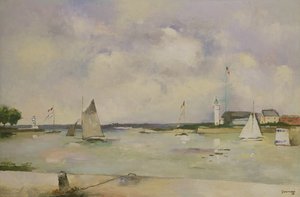 Entrada no Porto de Honfleur (painel) de Paul Elie Gernez