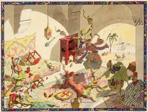 O Pecado da Ganância (aguarela sobre papel) de Paul F. Morvan