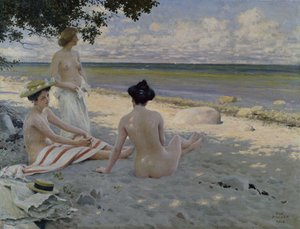 Na Praia (óleo sobre tela)