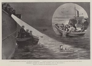 Holbein&39;s tentam nadar no canal, 31 de julho e 1 de agosto