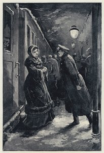 Ilustração para Anna Karenina: Vronsky encontra Anna na estação (litho)