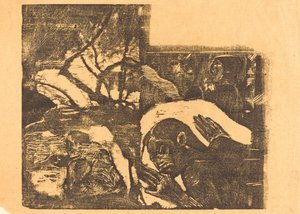 Uma Mulher Maori em uma Floresta; Manao Tupapau (Ela é assombrada por um espírito) de Paul Gauguin