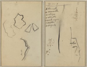 Um Perfil e Quatro Formas; Esboço da cabeça de um homem [reto] de Paul Gauguin