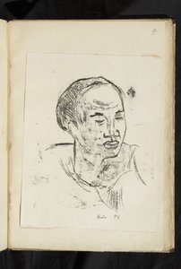 Antes e depois - Cabeça de uma mulher Marquesan de Paul Gauguin