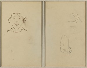 Cara de menino; Duas ovelhas [verso] de Paul Gauguin