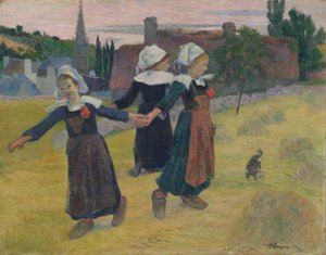 Raparigas bretãs a dançar, Pont-Aven de Paul Gauguin