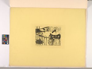Mulheres bretões por uma cerca de Paul Gauguin