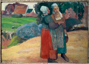 Camponeses bretões (óleo sobre tela de Paul Gauguin