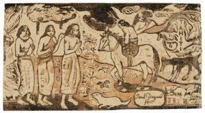 Mudança de Residência, da Suíte de Gravuras Tardias em Bloco de Madeira de Paul Gauguin