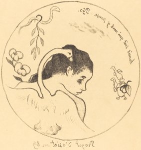 Projeto para uma placa de China Plate Draft, 1889. de Paul Gauguin