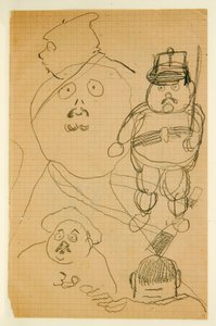 Desenho de um álbum de desenhos produzidos para o jovem Jacques Bousquet, 1889-90 de Paul Gauguin