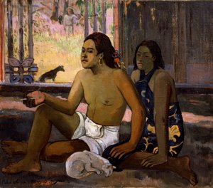 Não trabalhe. Taitianos em um quarto, 1896. de Paul Gauguin