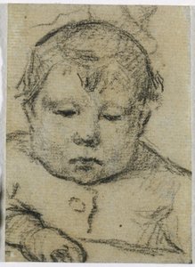 Emil Gauguin em criança, mão direita para a frente, c.1875-76 (lápis de cera preto) de Paul Gauguin