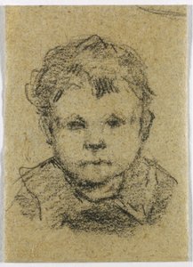 Emil Gauguin em criança, com uma camisa de colarinho, c.1875-76 (lápis preto) de Paul Gauguin