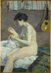 Estudo de nu (óleo sobre tela) de Paul Gauguin