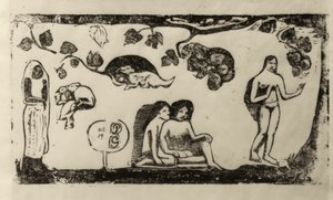 Mulheres, animais e folhagem de Paul Gauguin