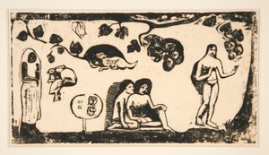 Mulheres, Animais e Folhas [Mulheres, Animais e Folhas] de Paul Gauguin
