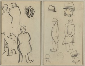 Estudos de Figuras; Estudos de Soldados [verso] de Paul Gauguin
