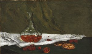 Francês:  Cerises et carafon Cerejas e Garrafão de Paul Gauguin