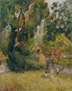 Cabanas sob as árvores de Paul Gauguin