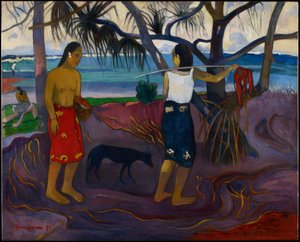 I Raro Te Oviri (Sob o pandano) de Paul Gauguin