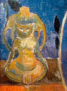 La belle Angele, Madame Satre (1868-1932) hoteleira na Pont Avenue, detalhe da escultura de Paul Gauguin