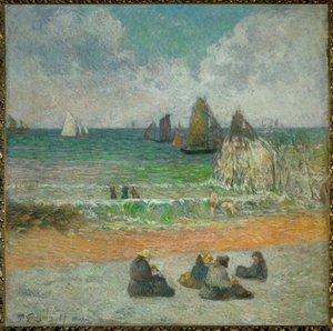 A praia de Dieppe ou os Banhistas (óleo sobre tela) de Paul Gauguin