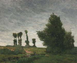 Paisagem com choupos de Paul Gauguin