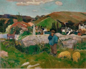 Paisagem na Bretanha de Paul Gauguin