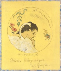 Leda Design for a Plate: Shame on Those Who Evil Think Honi Soit Qui Mal y Pense..., 1889. de Paul Gauguin