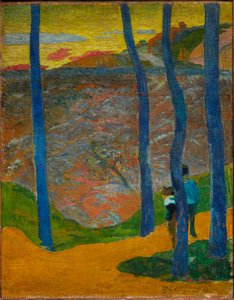 As Árvores Azuis. Você vai passar, o lindo. Árvores Azuis. Sua vez virá, minha beleza!, 1888. de Paul Gauguin